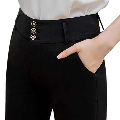 Double Plus Open Womens Heavyweight Straigh Leg Flare Wide Leg Bell Bottom Dress Pants with Pockets4