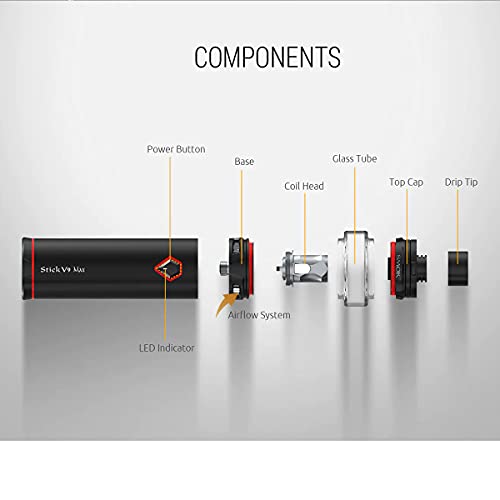 E-Zigaretten,Authentisches SMOK Stick V9 Kit mit 3000mAh Akku, 8.5ml TFV8 Baby V2 Tank Shisha-Starter-Set,Kein Nikotin… – Bild 6