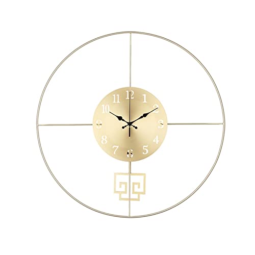 ZYHSIJOBAS Reloj de pared de estilo chino, decoración de cobre puro, relojes de pared para dormitorio, sala de estar, pasillo, relojes silenciosos, para restaurante, oficina, reloj de pared digital