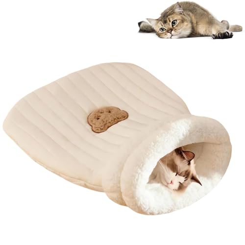 猫ベッド 猫用寝袋 ペット ハウス 寝袋 半密閉式 キャットハウス 猫用ベッド かわいい ふわふわ 暖かい 保温防寒 寒さ対策 洗える 猫寝床 ペットハウス ペットマット ペット布団 犬猫用 ペット用品 秋冬用 (ホワイト-スタイル2)