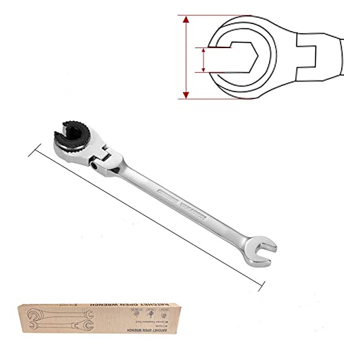 Tubing Ratchet Combination Wrench Flexible Adjustable Head Wrench Hand Tools Ring Gear Wrench Maintenance Tools (10Mm Fixed Type) #TOP7