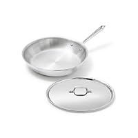 All-Clad 41106 Stainless Steel Tri-Ply Bonded Dishwasher Safe Fry Pan with Lid/Cookware, 10-Inch, Silver