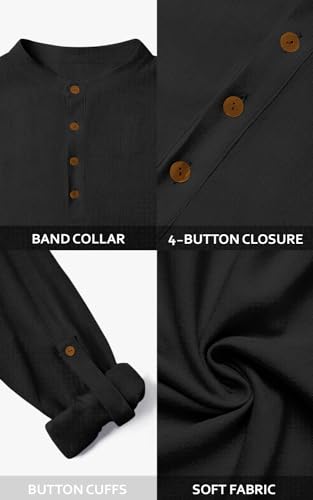 Image of Men's Solid Cotton Blend Regular Fit Mandarin /Chinese Collor Short Kurta for Men