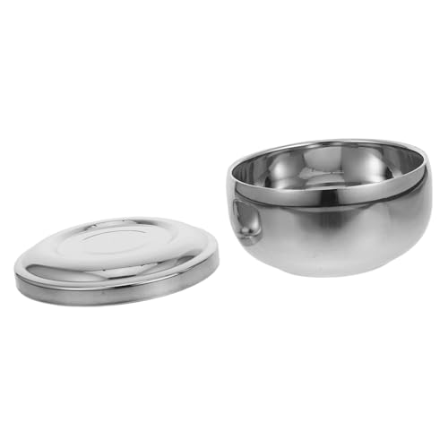 Garneck Tazón De Jabón De Afeitar Tazón De Cepillo De Afeitar Para Hombres Tazón De Afeitar De Viaje Soporte Para Jabón De Afeitar Tazón De Crema De Afeitar Plata Acero Inoxidable
