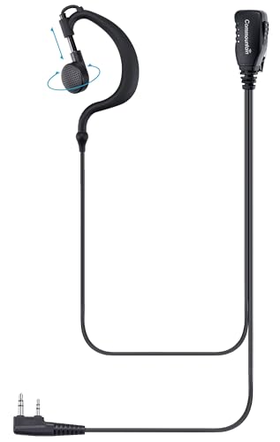 commountain Earpiece Compatible with Kenwood Baofeng BTECH Samcom Retevis Radioddity Radios Walkie Talkies & BF-F8HP UV-5R UV-82HP UV82 NX-1300 NX-1200 TK-3402 2 Pin Earhook Headset