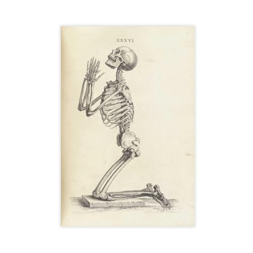 Squelette en prière Cheselden toile moderne déco murale sans cadre 30x45