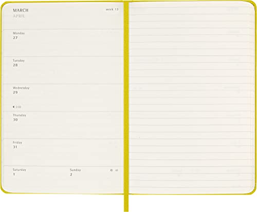 Moleskine Weekly Planner 2023, 12-Month Weekly Diary, Weekly Planner and Notebook, Hard Cover, Pocket Size 9 x 14 cm, Colour Hay Yellow - Image 3