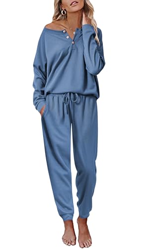 Ekouaer Womens Plus Size Pajamas Long Pants Lounge...