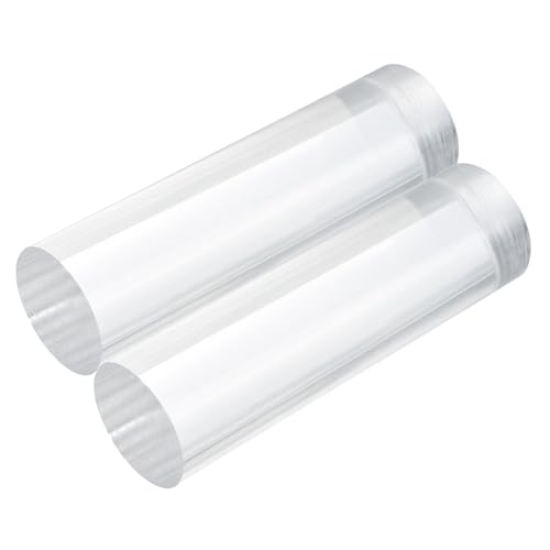 MECCANIXITY 2pcs Acrylic Round Rods 1 3/16" x 4" Clear Acrylic Dowel Rods Sticks Plastic Sticks Strip for DIY Crafts Lighting Gardening Decorations - 30mm x 100mm