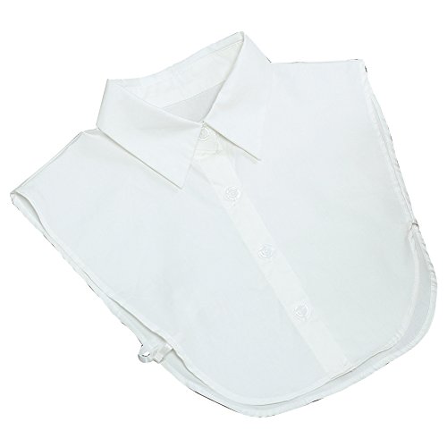 Merssavo Moda Blanca Mujer Camisa Extraíble Artificial Cuello Collar Desmontable Falso