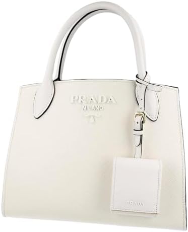Prada Womens Saffiano Leather Monochrome Bianco White Top Handle ...