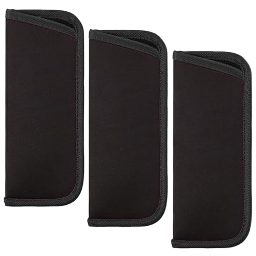 Pacote com 3 estojos de óculos, estojo protetor para óculos de leitura, bolsa de tecido, bolsa de óculos, manga macia para óculos, preta, suporte para óculos, Preto, tamanho �nico
