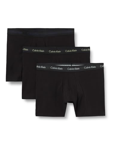 Calvin Klein Men’s 3 Pack Stretch Boxer Briefs, Multi (Black Bodies W/White/Blue Shadow/M), S