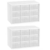 2PCS Small Drawer Organizer for Desk,Desktop Drawer Organizer with 9 Clear Drawers,Plastic Desktop Storage Drawers 7Inch x4Inch x 4.7 Inch