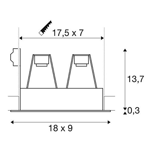Spot encastrable Indi Rec 2S rectangulaire SLV Haute Tension - 3