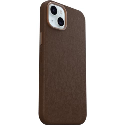 Image of OtterBox iPhone 15 Plus Symmetry Series Cactus Leather for MagSafe - Rich Adobe (Brown), Snaps to MagSafe, Ultra-Sleek, Raised Edges Protect Camera & Screen