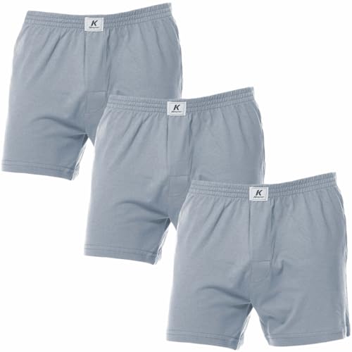 Kit 3 Cuecas Samba Canção Masculina, Shorts de Dormir, 100% Algodão, Com Abertura Keeper (BR, Alfa,