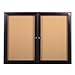 Ghent PB24860K Enclosed Double Door Tackboard Bronze Aluminum Frame