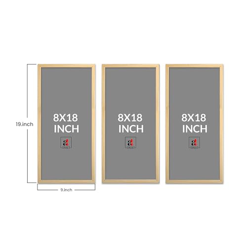 Image of PAINTINGMANTRA Abstract Modern Framed Wall Art Set of 3 | Geometric & Celestial Boho Wall Decor | Engineered Wood Frame Art for Living Room, Bedroom & Office, 8.9x18.9 Inch