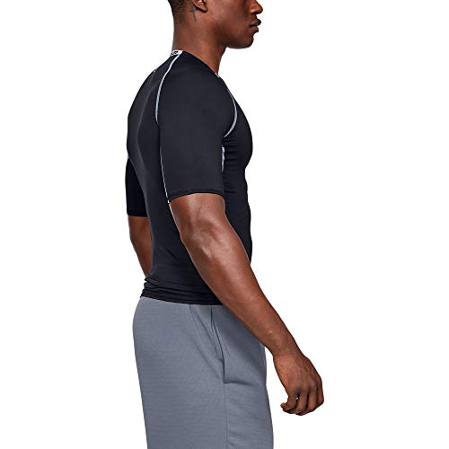 Under Armour Men's HeatGear Armour Short-Sleeve Compression T-Shirt , Black (001)/Steel , XX-Large