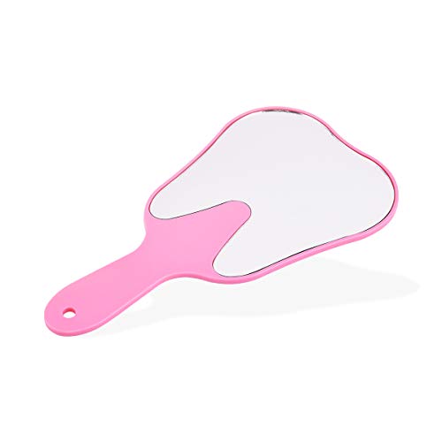 Dental Cute Tooth Shaped Mirror Hand Held Plastic Mirrors Patient Face Mirrors Oral