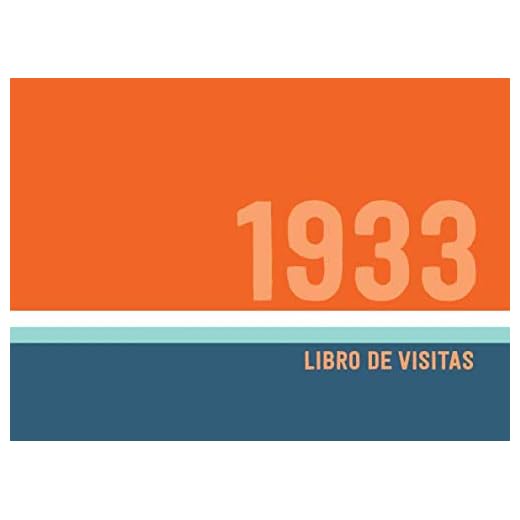 1933 Libros de Visitas: Libro de visitas para fiestas de cumpleaños de estilo retro para que la familia y los amigos inserten saludos y mensajes | 100 páginas