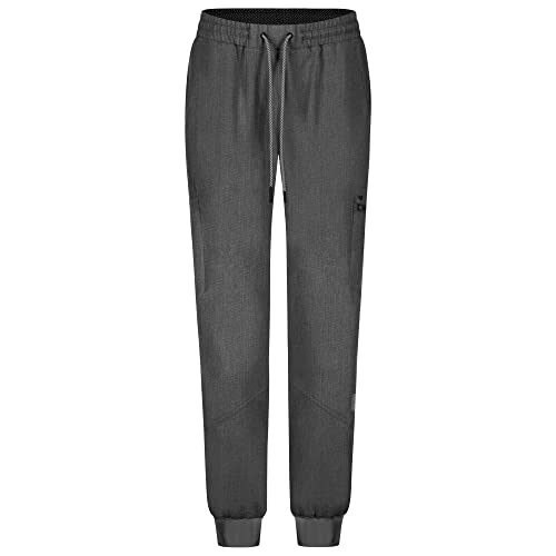 B-well Ricci Pantalón Sanitario Mujer Uniformes Sanitarios con Elastano 7 Bolsillos, Gris, M