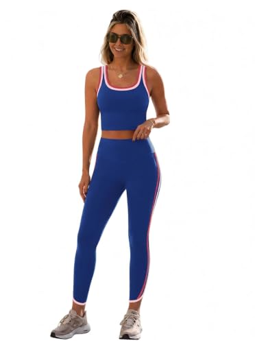 popvil Womens Workout Sets Tank Top High Waist Legging Yoga Pilates Outfits