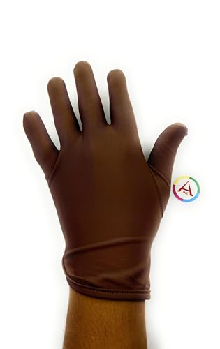 Image of Aone Premium Microfiber Lint Free Brown Hand Gloves 1 Pair Anti-Smear /Anti-Fingerprint for Quality Check /Scratch-free Handling for Jewellery /Diamond /Gemstone, Watch Boutique, Sun & Dust Protection