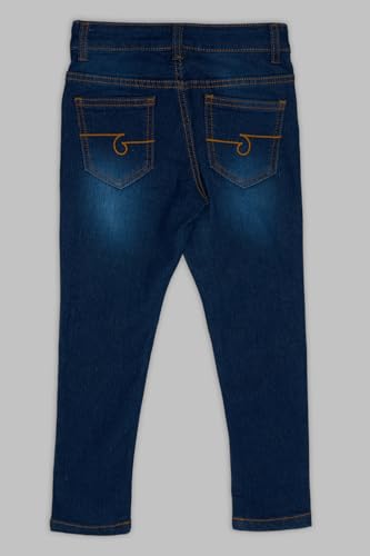 Image of Pantaloons Junior Kids Cotton Stretch Blend Jeans | Slim Fit | Mid Rise Waist | Full Length
