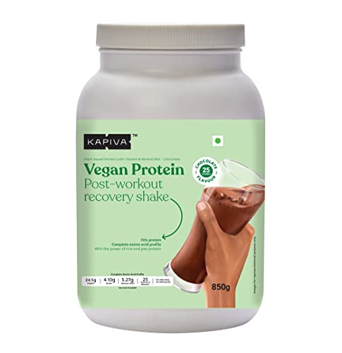 Kapiva Vegan Protein – Chocolate | Post-workout Recovery | 100% Plant Based Nutrition, 850g Kapiva Vegan Protein – Chocolate | Post-workout Recovery | 100% Plant Based Nutrition, 850g
