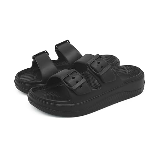 Men and Women Comfy Slide Sandals Double Buckle Adjustable Buckle EVA Flat Sandals Lightweight Thick Non Slip Sole2
