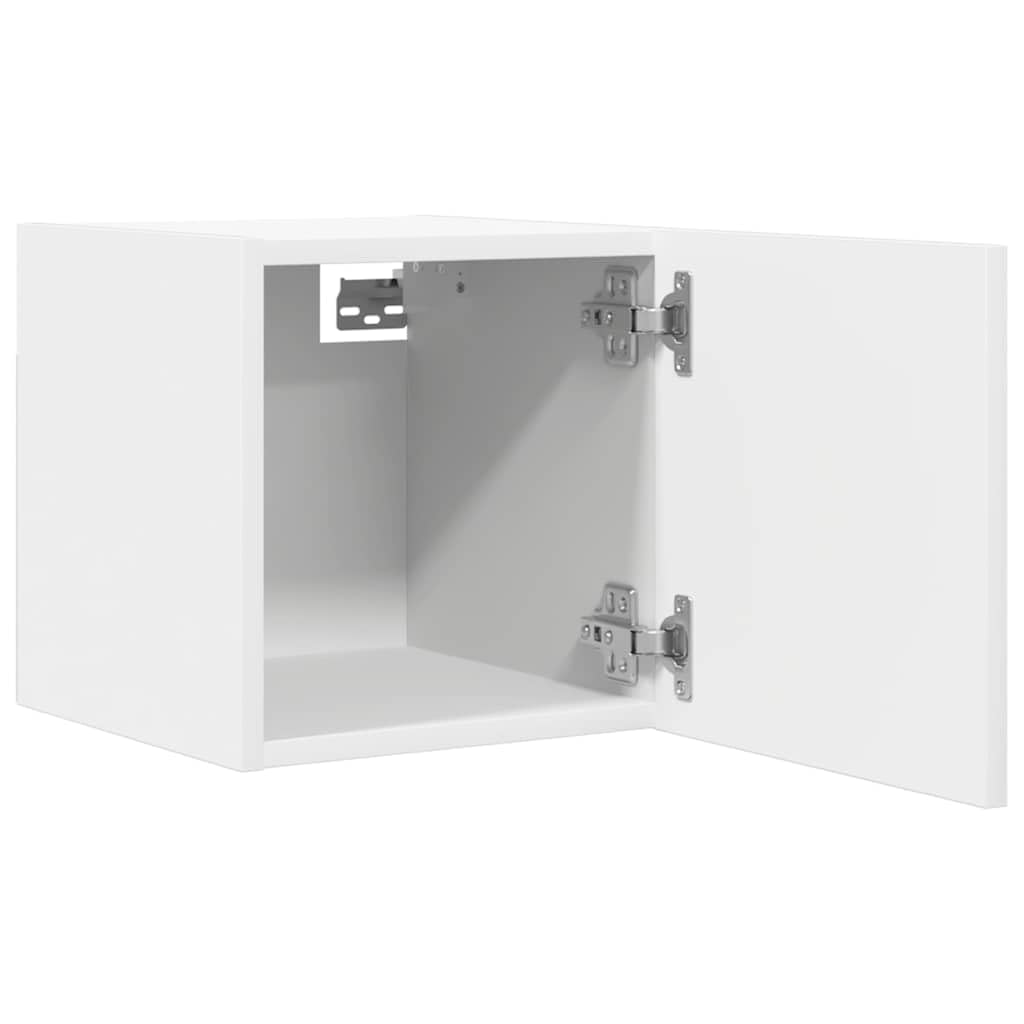 Set di 2 mobili da parete per TV, colore bianco, 30,5 x 30 x 30 cm