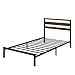Zinus Kai Bettgestell 90 x 200 cm mit Bambus Kopfteil - Metallbett 90x200 mit Metall-Lattenrost - 80 cm Hohe Plattform mit Freiraum Darunter - Kein Boxspringbett Erforderlich - Schwarz/Braun
