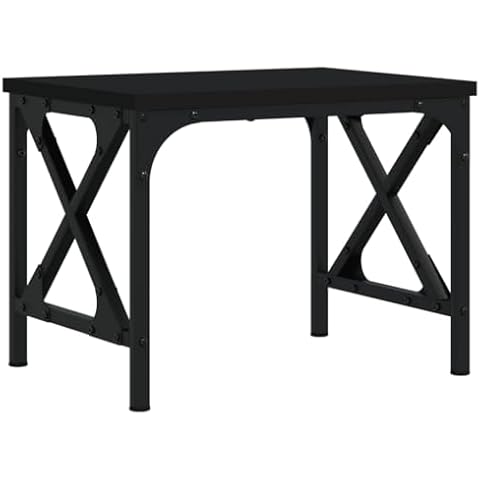 vidaXL Black Printer Stand with Adjustable Feet Cover