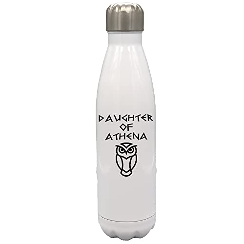 Daughter of Athena Greek Demigod 17 oz White Stainless Steel Water Bottle, Athena Greek Mythology Goddess White Stainless Steel Travel Water Bottle