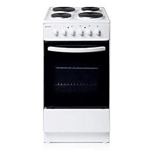 Haden Electric Cooker – Freestanding 52 Litre Cooker with 4 Solid Plate Rings – Single Cavity Oven – 50cm, White – CA03