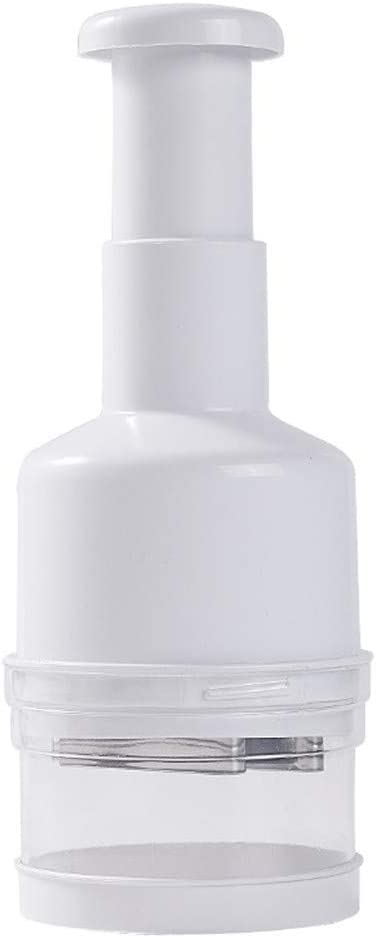 Food Chopper, Easy to Clean Manual Hand Chopper Dicer, Slap Press Chopper Mincer for Vegetables Onions Garlic Nuts Salads and More - Save Your Prep Time (white)