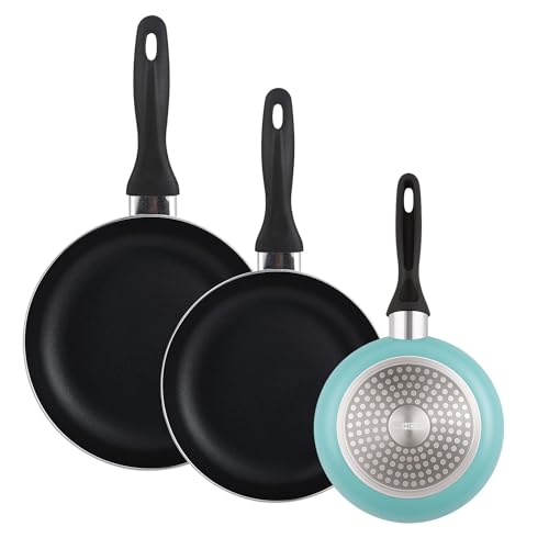 WELL HOME MOBILIARIO & DECORACIÓN Set 3 Sartenes 16/20/24 aluminio prensado, antiadherente,...