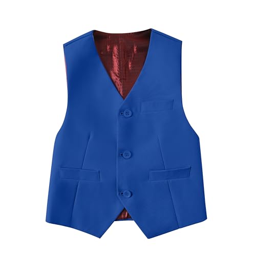 Image of Boys Formal Suit Vest Kids 3 Button Adjustable Back Strap Toddler Vests