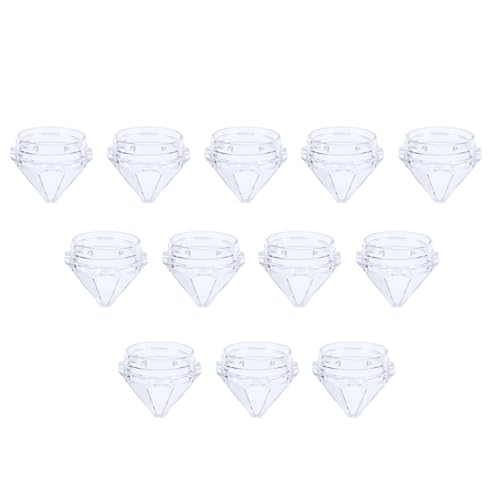 OSALADI Estuche de Plástico Transparente en Forma de Diamante Tapa, 30 Unidades, Mini Caja para Muestras de Cosméticos, Tarros para Maquillaje Reutilizables, Envases Sellados para