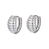 925 Pendientes de Plata esterlina aretes, Aros de aro para Mujeres Pendientes de ílago hipoalergénico de Hilo Pulido