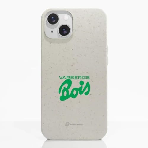 Coque iPhone 14 Varbergs blanc en bois avec design ergonomique et protection durable
