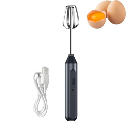 Batteur À Main - Acier Inoxydable ABS | Mélangeur À Immersion – Sans Fil Rechargeable Par USB | Mousseur À Lait Portatif-fouet Batteur À Œufs Avec 3 Vitesses Réglables Pour Les Œufs Au Beurre De Cuisi