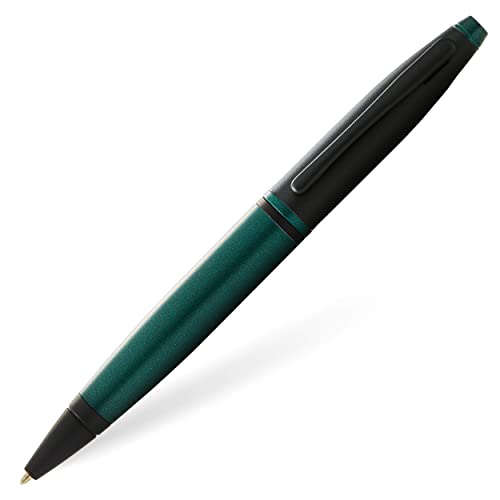 Image of Cross Calais Matte Green & Black Refillable Ballpoint Pen - Medium Point, Black Ink, Smooth Writing, Presented in a Luxury Gift Box