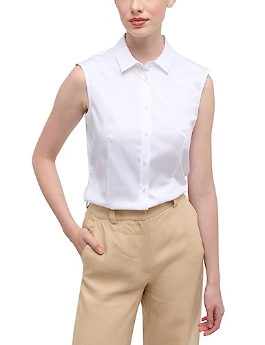 ETERNA Female Satin Shirt Bluse unifarben Regular FIT 46_D_sl, sl, weiß
