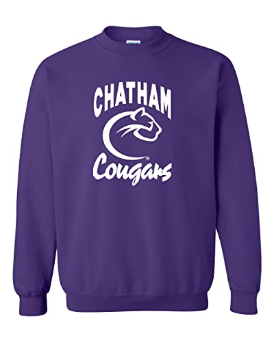 Chatham University Cougars Logo 1 Color Unisex Crewneck Sweatshirt - Chatham Cougars Apparel