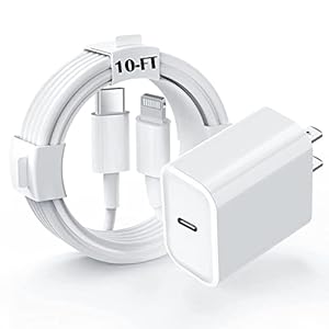 iPhone Charger Fast Charging 10 FT [MFi Certified], PD 20W USB C Wall Charger Block with 10FT Long Type C to Lightning Fast Charging Data Sync Cable Compatible with iPhone 14 13 12 11 XS XR X 8 iPad