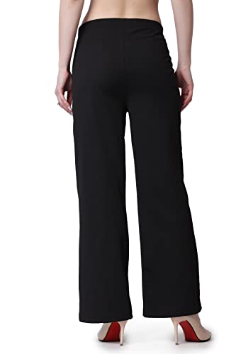 Image of POPWINGS Formal Casual Solid Trousers for Women || Work Trousers for Women || Pull On Trousers for Women || High Waist Plain Women Trousers for Summer
