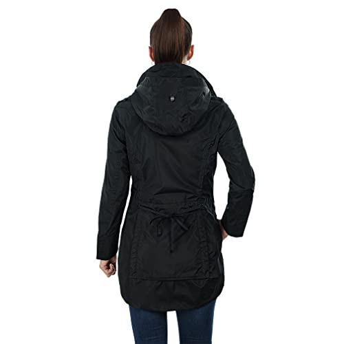 Knuffelwuff Damen Übergangsjacke - Leichte wasserdichte Jacke Lexington Größe: M / 38 Schwarz - Atmungsaktive Regenjacke mit extra vielen Taschen für Outdoor, Wandern, Reisen, Gassi gehen
